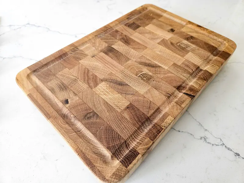 End-grain oak chopping board, photo 10 of 10, as taken