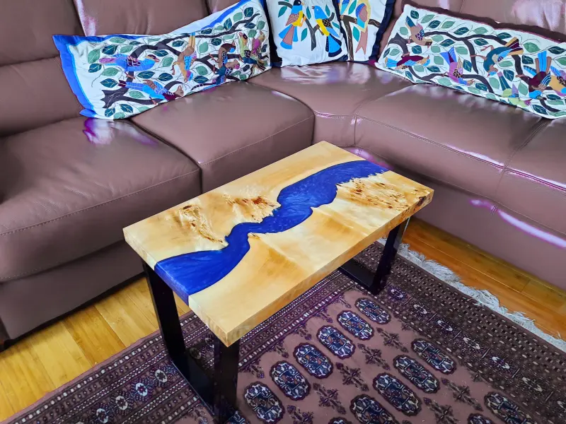 Blue river table in poplar, photo 1 of 10, as taken