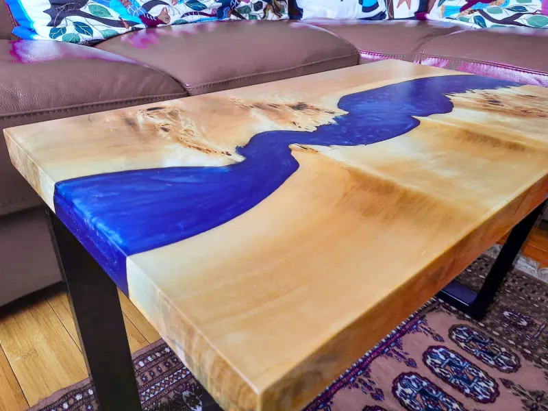 Blue river table in poplar, photo 8 of 10, as taken