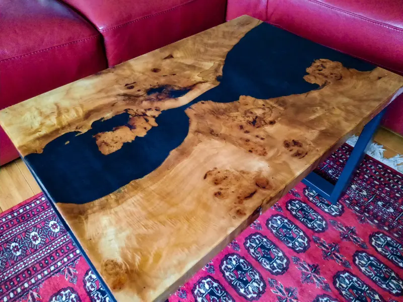 Elm and black river coffee table, photo 1 of 1, as taken