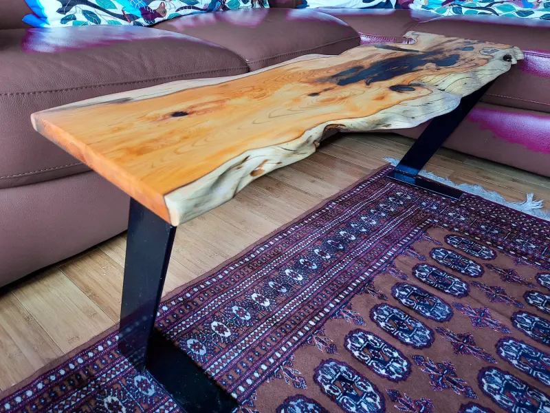 Yew live-edge coffee table, photo 7 of 10, as taken