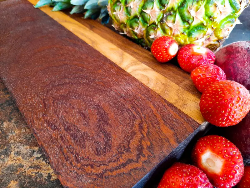 Oak, walnut and sapele cheese board, photo 1 of 8, as taken