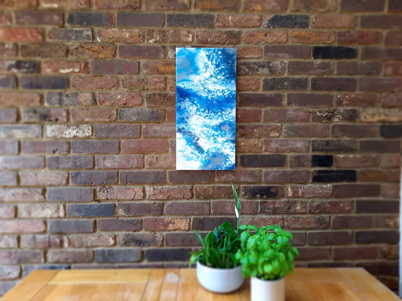 Blue and white resin painting, photo 1 of 10, as taken