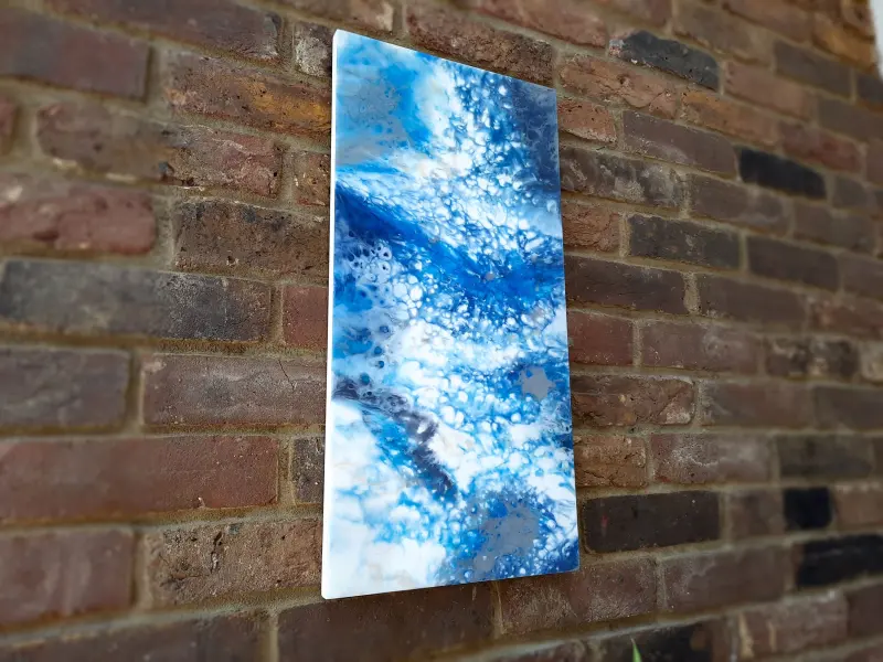 Blue and white resin painting, photo 6 of 10, as taken