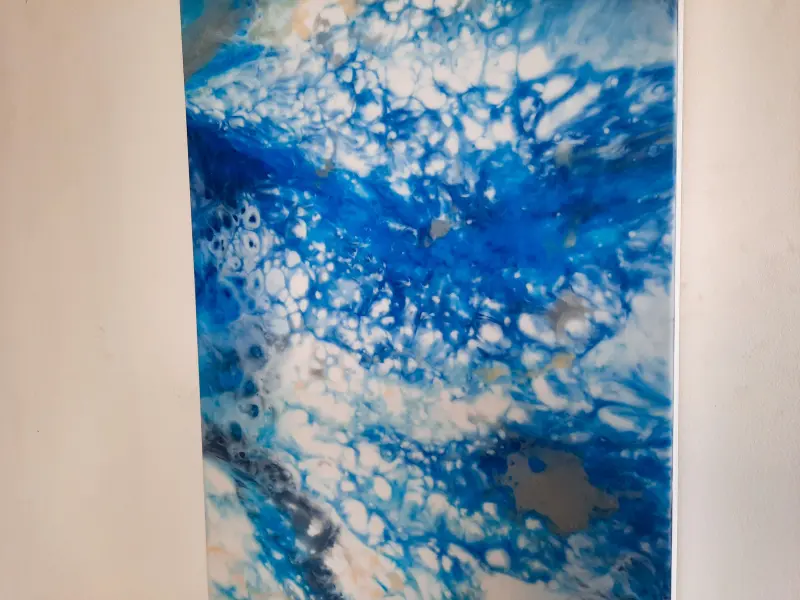 Blue and white resin painting, photo 7 of 10, as taken
