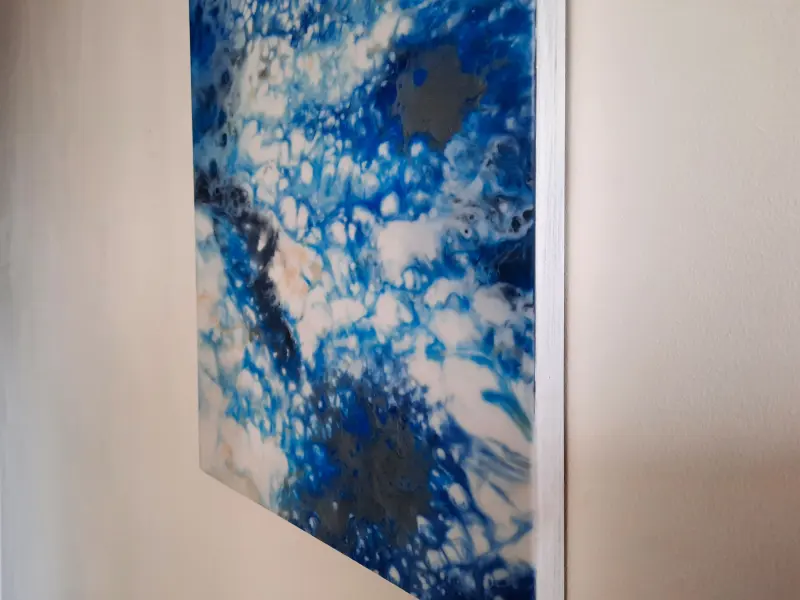 Blue and white resin painting, photo 10 of 10, as taken
