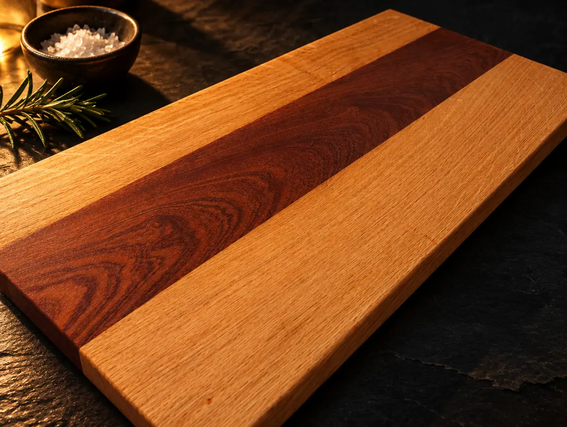 Oak and sapele butcher's block: Oak and sapele. Sold