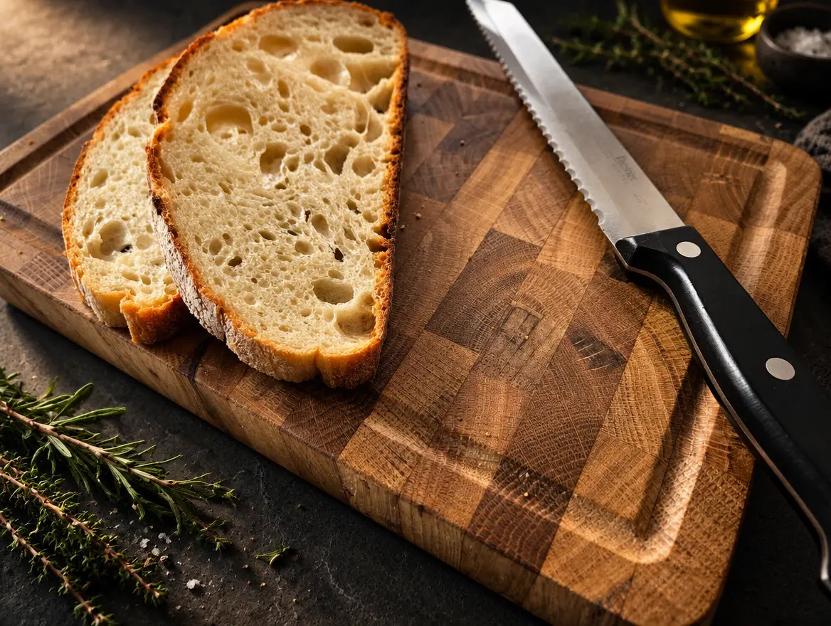 End-grain oak chopping board: European oak, end grain