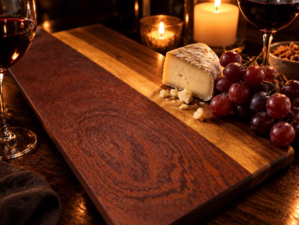 Oak, walnut and sapele cheese board: Oak, walnut and sapele